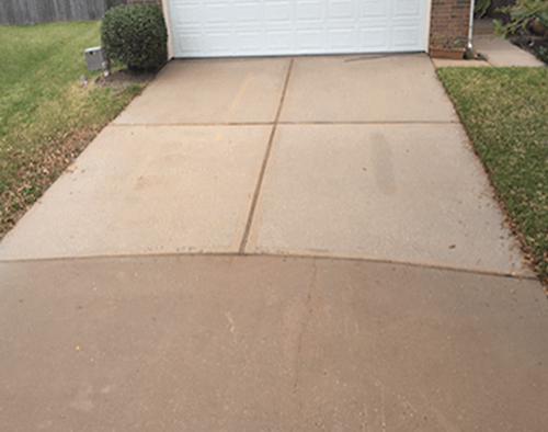 Residential driveway after a CanCo power wash service